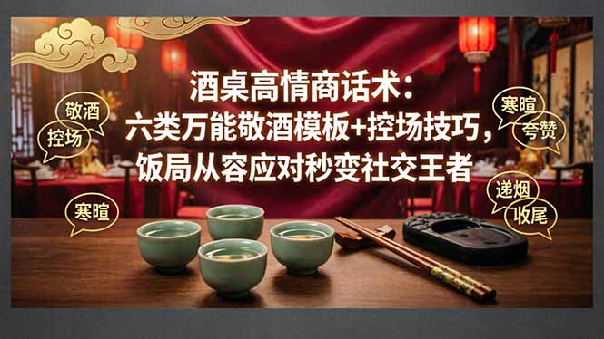 付费文章:酒桌高情商话术:六类万能敬酒模板+控场技巧,饭局从容应对秒变社交王者-云途创业网
