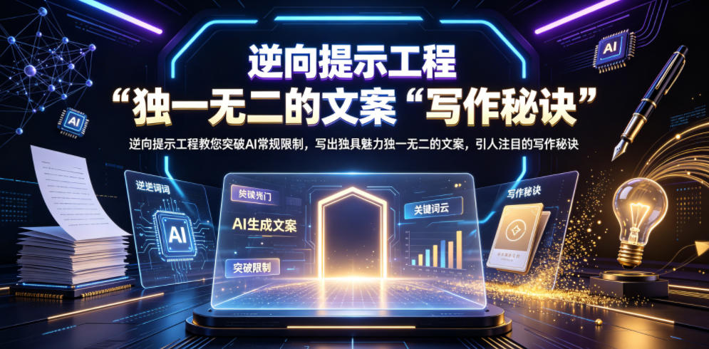 逆向提示工程教您突破AI常规限制,写出独具魅力独一无二的文案,引人注目的写作秘诀【原创双语字幕】-云途创业网