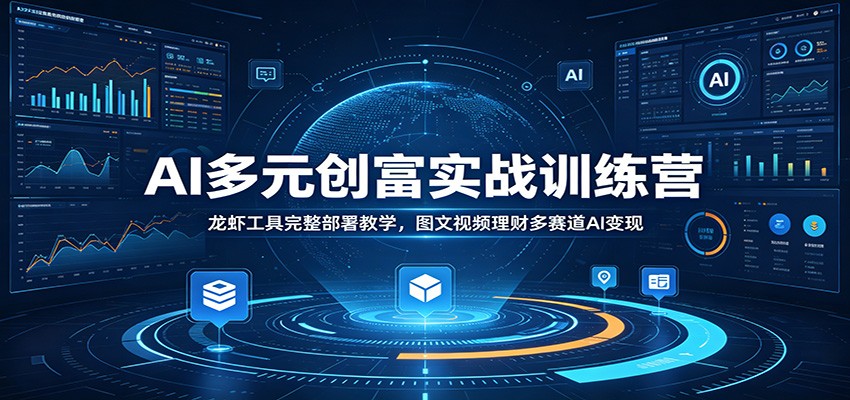 AI多元创富实战训练营：龙虾工具完整部署教学，图文视频理财多赛道AI变现-云途创业网