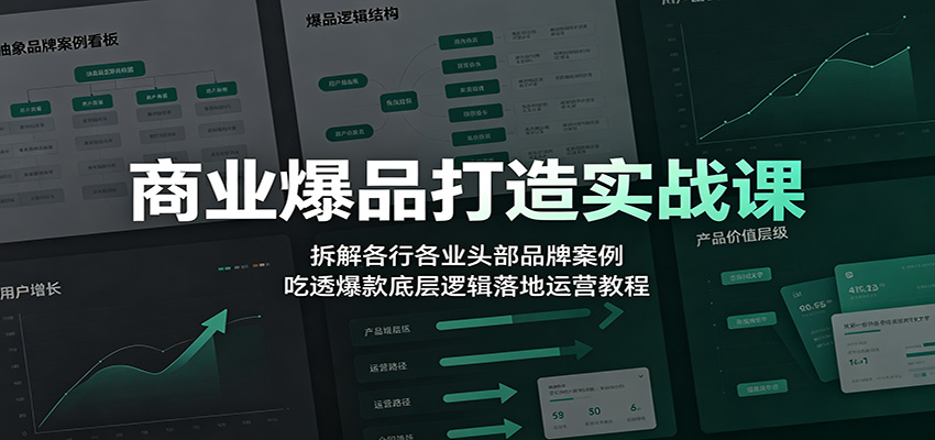 商业爆品打造实战课：拆解各行各业头部品牌案例，吃透爆款底层逻辑落地运营教程-云途创业网