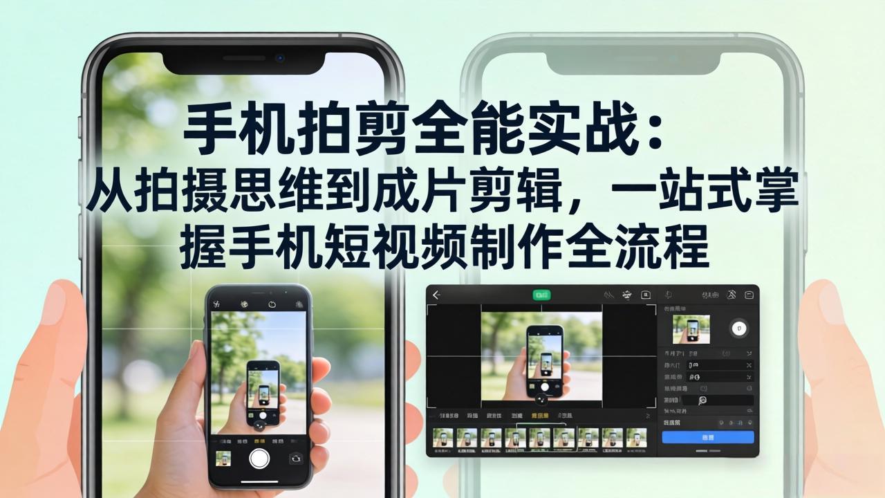 手机拍剪全能实战:从拍摄思维到成片剪辑,一站式掌握手机短视频制作全流程-云途创业网