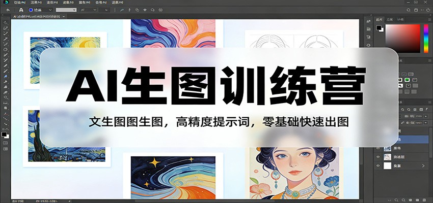 AI生图训练营:文生图图生图,高精度提示词,零基础快速出图-云途创业网