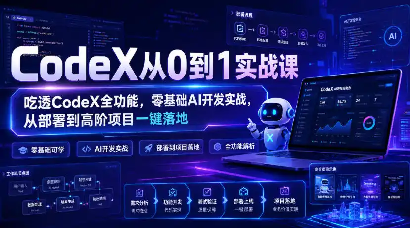 CodeX从0到1实战课，吃透CodeX全功能，零基础AI开发实战，从部署到高阶项目一键落地-云途创业网