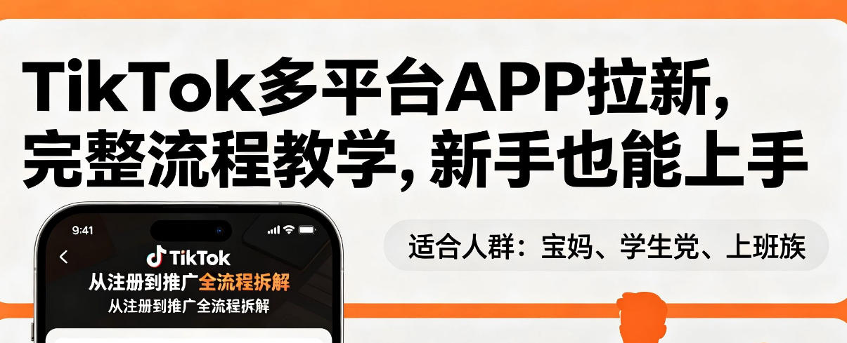 TikTok多平台APP拉新，完整流程教学，新手也能上手，轻松出海搞美金-云途创业网