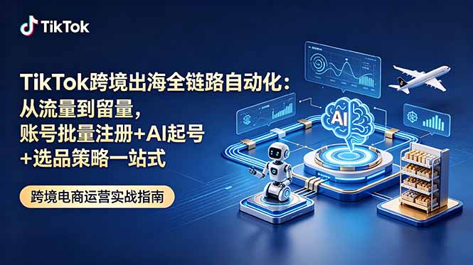 TikTok跨境出海全链路自动化：从流量到留量，账号批量注册+AI起号+选品策略一站式-云途创业网