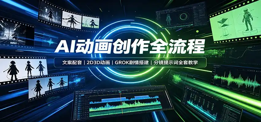 AI动画创作全流程：文案配音，2D3D动画，GROK剧情搭建，分镜提示词全套教学-云途创业网