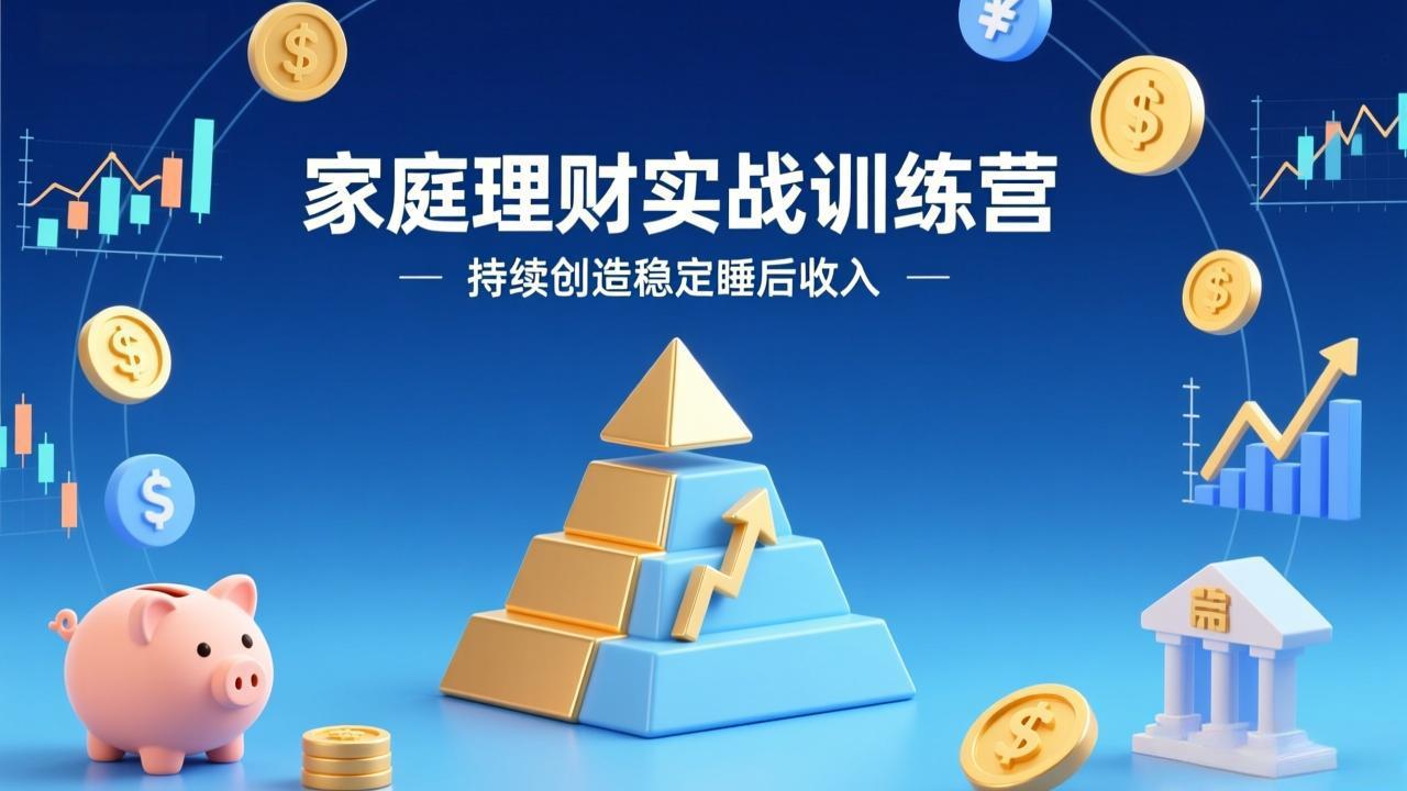 家庭理财实战训练营:从0到1建体系,三阶进阶层层递进,助你持续创造稳定睡后收入-云途创业网