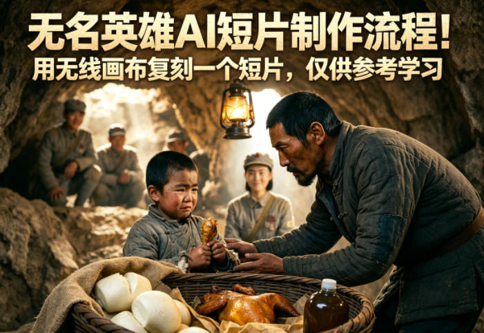 无名英雄AI短片制作流程！用无线画布复刻一个短片，仅供参考学习-云途创业网