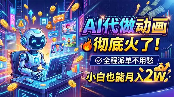 AI代做动画，彻底火了！全程派单不用愁，小白也能月入2W-云途创业网