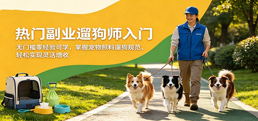 热门副业遛狗师入门,无门槛零经验可学,掌握宠物照料遛狗规范,轻松实现灵活增收-云途创业网