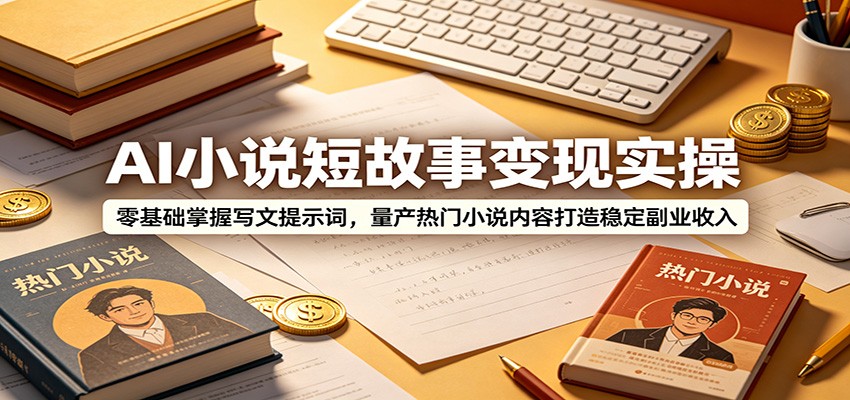 AI小说短故事变现实操:零基础掌握写文提示词,量产热门小说内容打造稳定副业收入-云途创业网