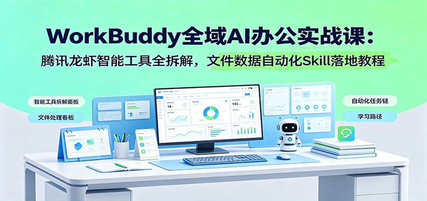 WorkBuddy全域AI办公实战课：腾讯龙虾智能工具全拆解，文件数据自动化Skill落地教程-云途创业网