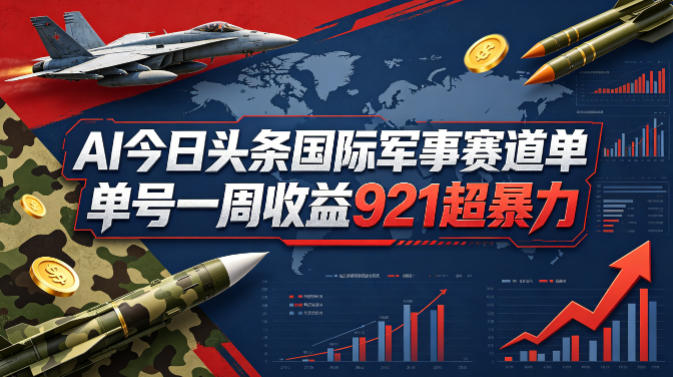 AI今日头条国际军事赛道，单号一周收益921，超暴力-云途创业网