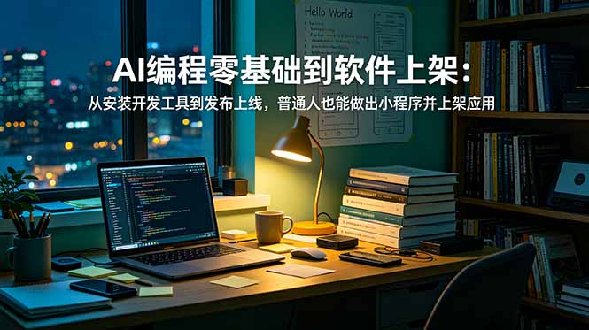 AI编程零基础到软件上架：从安装开发工具到发布上线，普通人也能做出小程序并上架应用商店-云途创业网