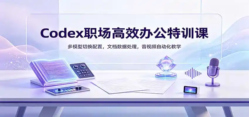 Codex职场高效办公特训课：多模型切换配置，文档数据处理，音视频自动化教学-云途创业网