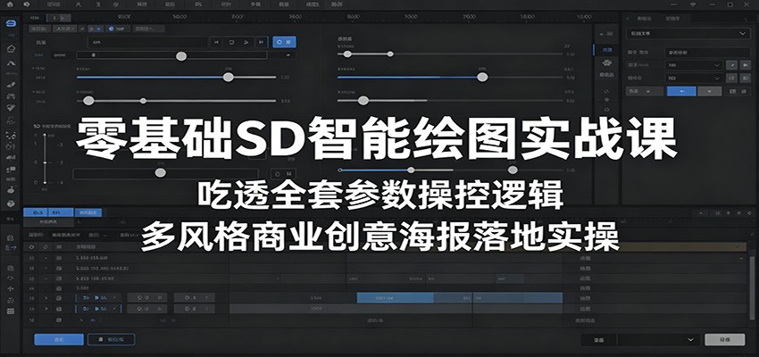 零基础SD智能绘图实战课:吃透全套参数操控逻辑,多风格商业创意海报落地实操-云途创业网