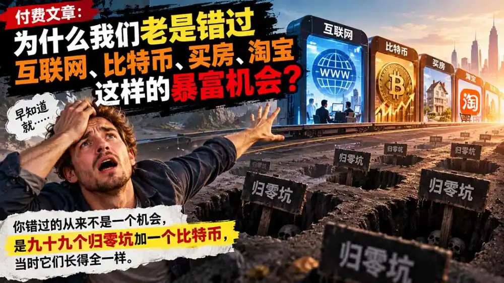 付费文章：为什么我们老是错过互联网、比特币、买 房、淘宝这样的暴富机会？-云途创业网