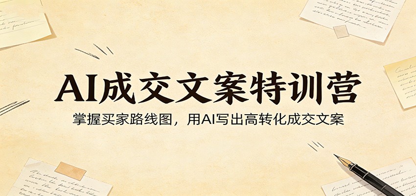 AI成交文案特训营：掌握买家路线图，用AI写出高转化成交文案-云途创业网
