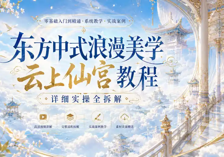 东方中式浪漫美学云上仙宫教程，详细实操全拆解-云途创业网