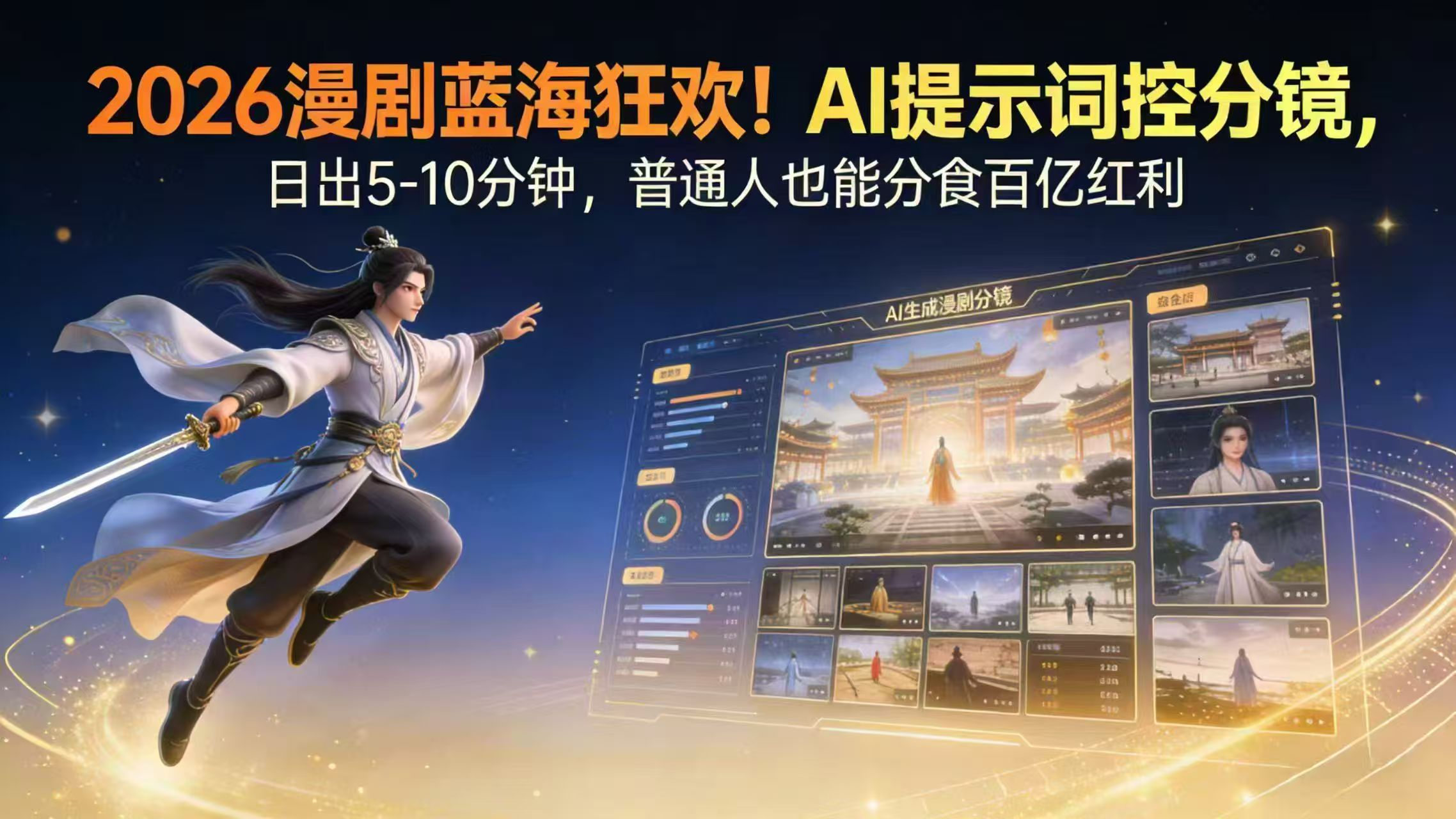 2026漫剧红利实锤! AI 提示词控分镜, 普通人也能轻松月入过万-云途创业网