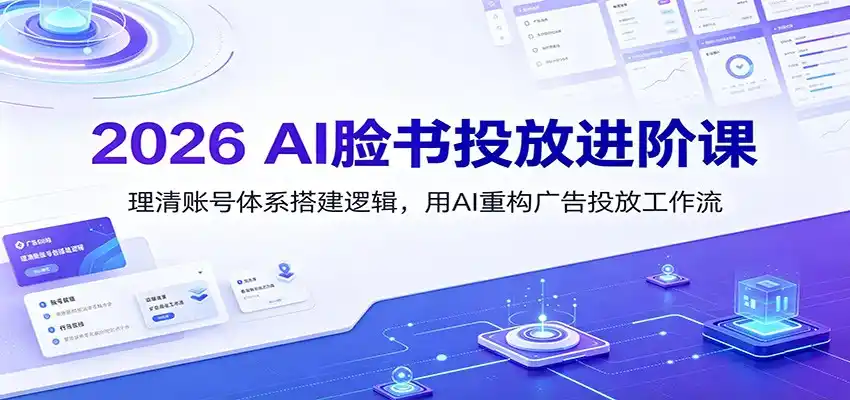 2026 AI脸书投放进阶课：理清账号体系搭建逻辑，用AI重构广告投放工作流(更新)-云途创业网