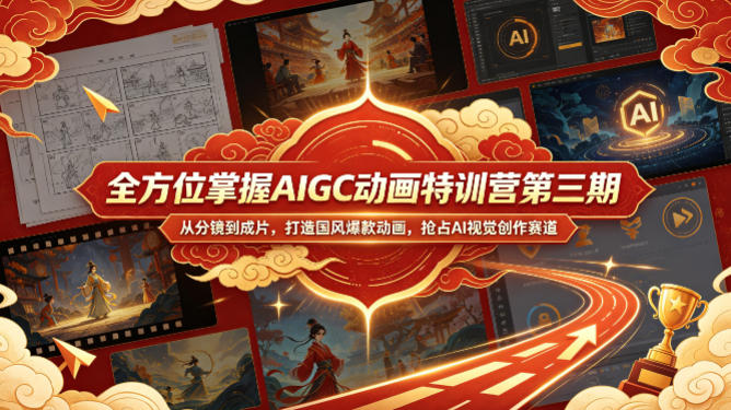 全方位掌握AIGC动画特训营第三期，从分镜到成片，打造国风爆款动画，抢占AI视觉创作赛道红利-云途创业网