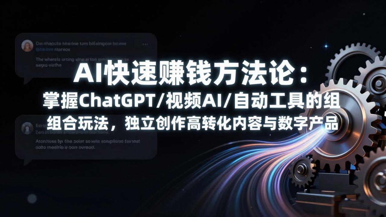 AI快速赚钱方法论:掌握ChatGPT/视频AI/自动化工具的组合玩法,独立创作高转化内容与数字产品-云途创业网
