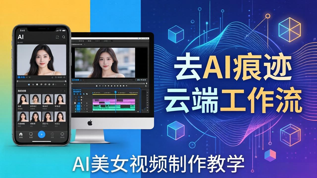 AI美女视频制作教学：去AI痕迹，云端工作流出图，手机电脑均可，不需要配置-云途创业网