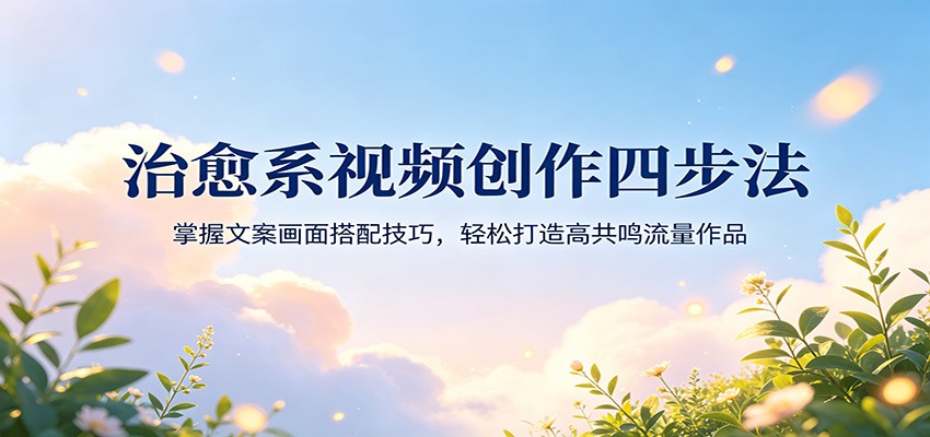 治愈系视频创作四步法：掌握文案画面搭配技巧，轻松打造高共鸣流量作品-云途创业网
