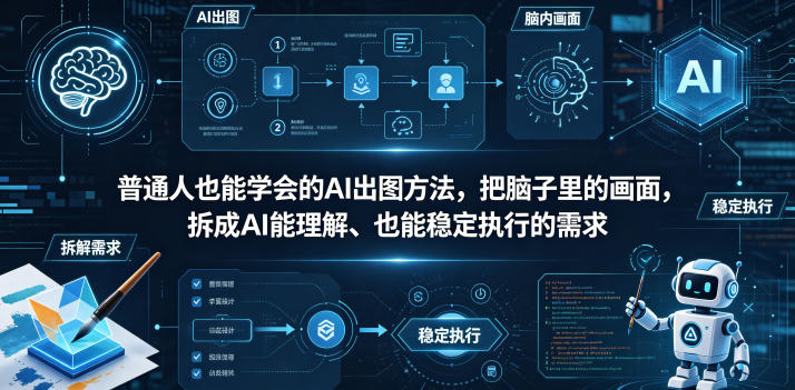 普通⼈也能学会的AI出图⽅法，把脑子里的画面，拆成AI能理解、也能稳定执行的需求【文档】-云途创业网