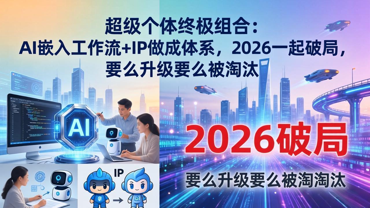 超级个体终极组合：AI嵌入工作流+IP做成体系，2026一起破局，要么升级要么被淘汰-云途创业网