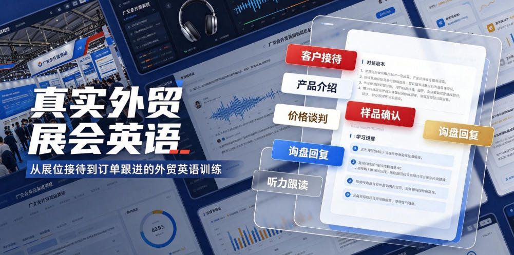 真实外贸展会英语，广交会外贸口语听力突击课程【音频】-云途创业网