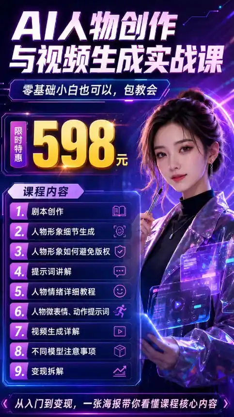 抖音5W粉丝博主的AI真人日系女孩制作教学,AI人物创作与视频生成实战课,新手也能快速起号涨粉变现(更新1002)-云途创业网