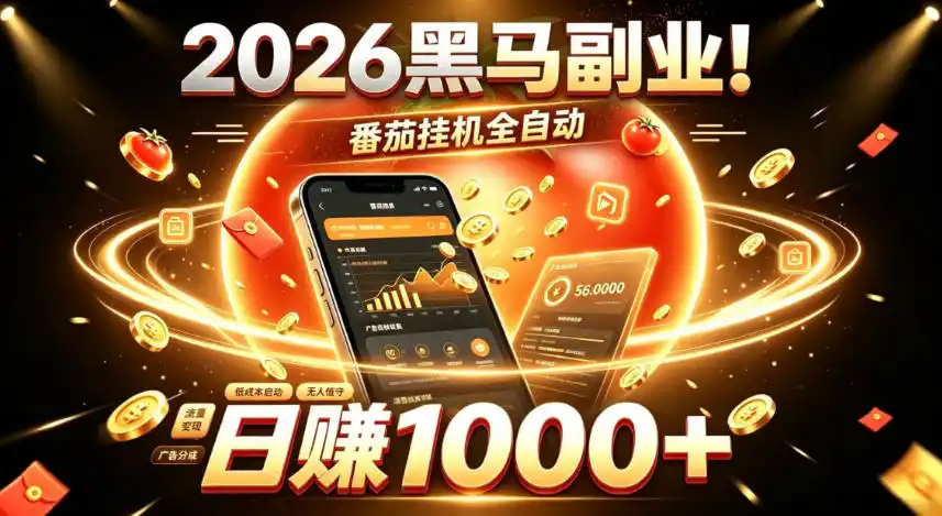 2026黑马副业！番茄挂G全自动日入1000+，操作最简单、门槛最低的线上轻资产项目【揭秘】-云途创业网