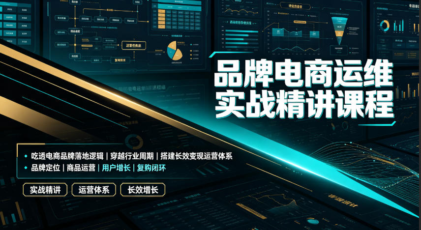 品牌电商运维实战精讲课程|吃透电商品牌落地逻辑、穿越行业周期、搭建长效变现运营体系-云途创业网