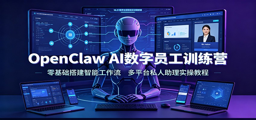 OpenClaw AI数字员工训练营：零基础搭建智能工作流，多平台私人助理实操教程-云途创业网