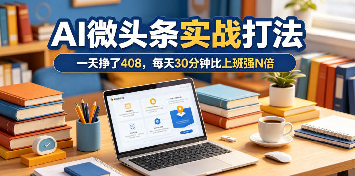 一天挣了408,AI微头条实战打法,每天30分钟比上班强N倍