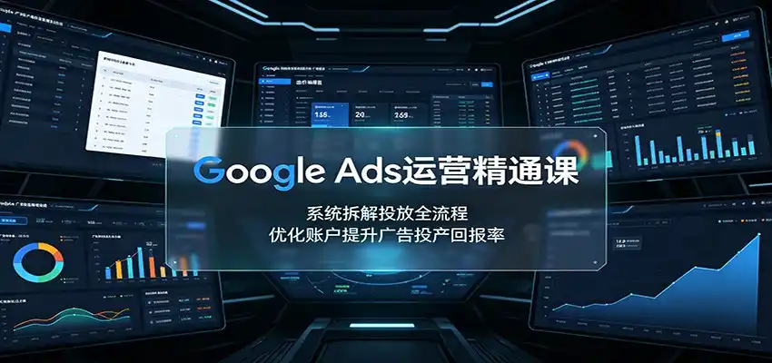 Google Ads运营精通课：系统拆解投放全流程，优化账户提升广告投产回报率-云途创业网