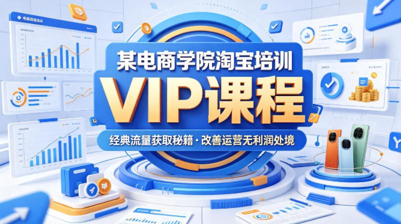 某电商学院淘宝培训VIP课程，各种经典有用的流量获取秘籍，改善运营产品没利润的处境(2026年5月)-云途创业网