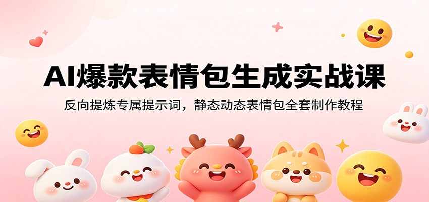 AI爆款表情包生成实战课：反向提炼专属提示词，静态动态表情包全套制作教程-云途创业网