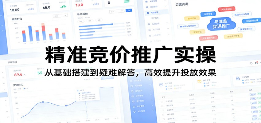 精准竞价推广实操：从基础搭建到疑难解答，高效提升投放效果-云途创业网