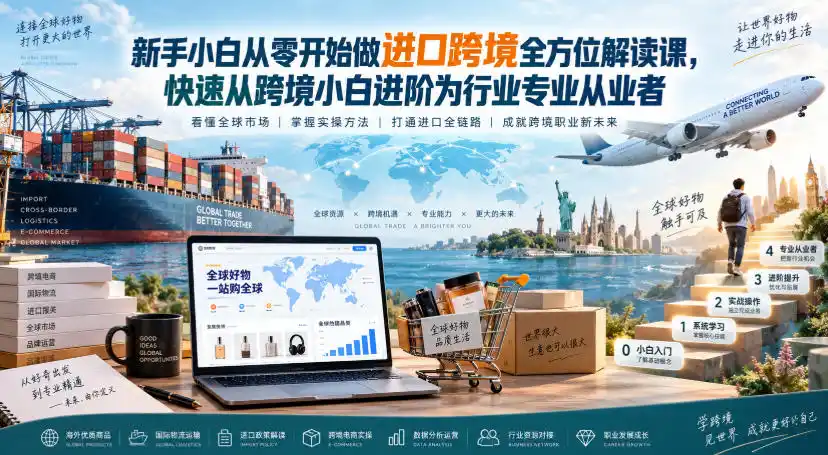 新手小白从零开始做进口跨境全方位解读课，快速从跨境小白进阶为行业专业从业者-云途创业网