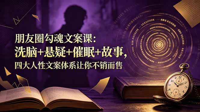 朋友圈勾魂文案课:洗脑+悬疑+催眠+故事,四大人性文案体系让你不销而售-云途创业网