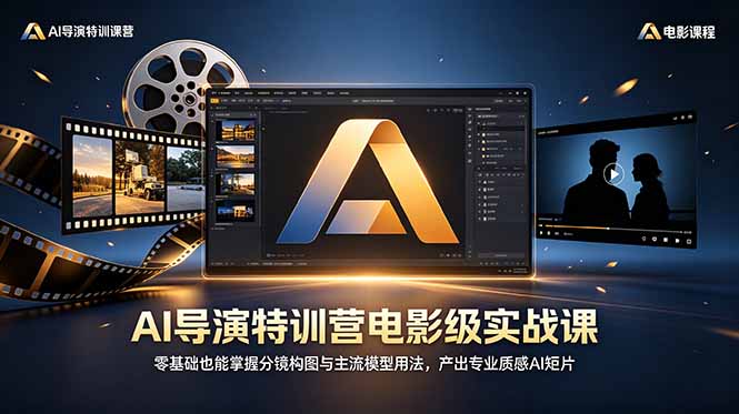 AI导演特训营电影级实战课，零基础也能掌握分镜构图与主流模型用法，产出专业质感AI短片-云途创业网