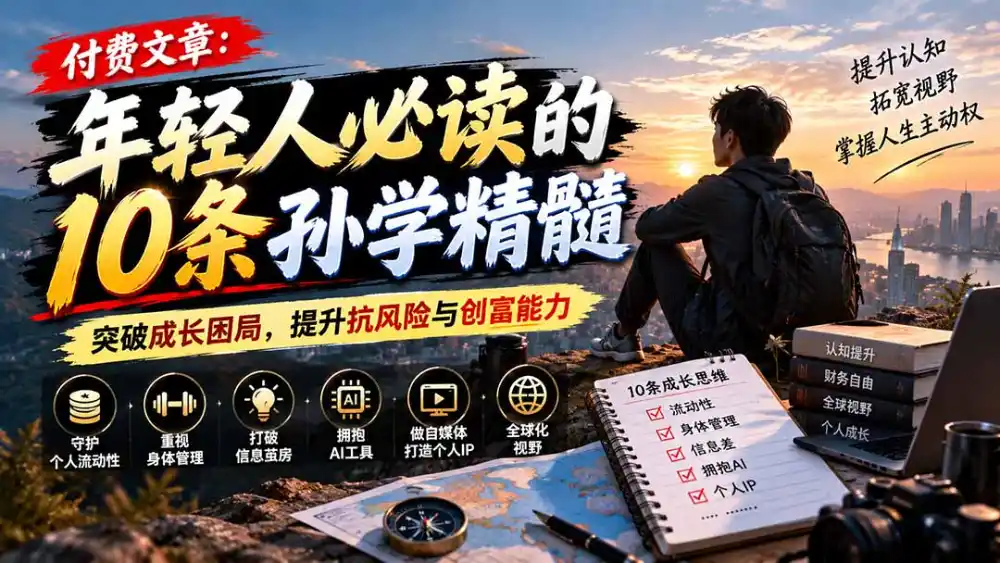 付费文章：年轻人必读的10条孙学精髓，突破成长困局，提升抗风险与创富能力-云途创业网
