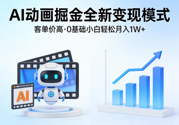 AI动画掘金全新变现模式，客单价高，0基础小白也能轻松月入1W+-云途创业网
