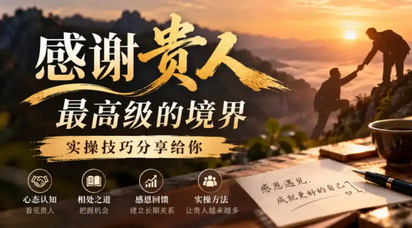 某公众号付费文章：感谢贵人最高级的境界，实操技巧分享给你-云途创业网