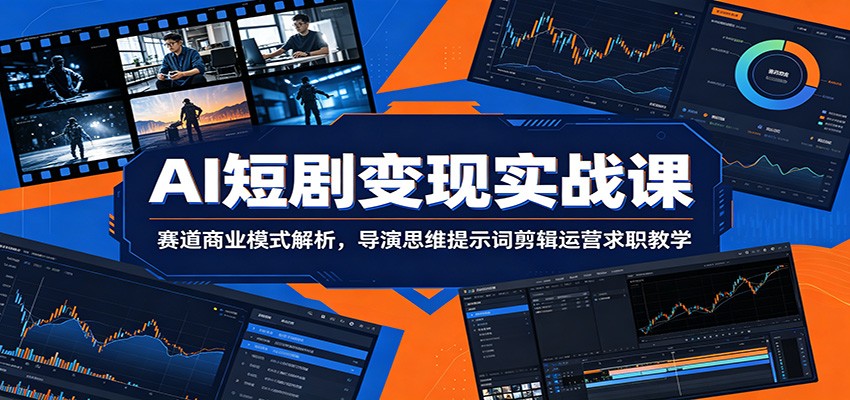 AI短剧变现实战课:赛道商业模式解析,导演思维提示词剪辑运营求职教学-云途创业网