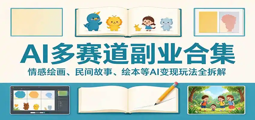 AI多赛道副业合集：情感绘画、民间故事、绘本等AI变现玩法全拆解-云途创业网