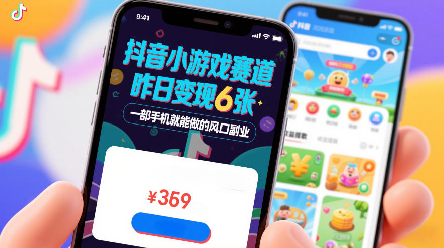 抖音小游戏赛道，昨日变现600+，零基础一部手机就能做的风口副业【揭秘】-云途创业网
